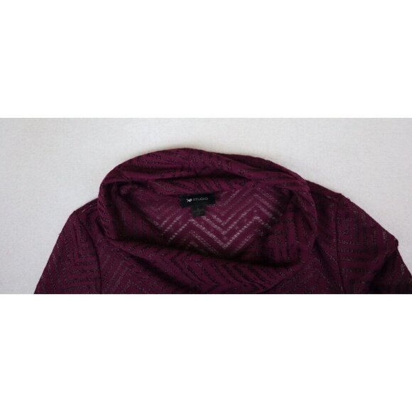 AB STUDIO - WOMEN'S SHEER PURPLE COWL NECK TUNIC SWEATER - SIZE L - Picture 4 of 8